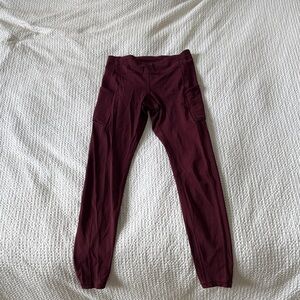 Lululemon Athletica fast and free maroon leggings